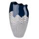 Vase Wavy en céramique argent et bleu