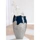 Vase Wavy en céramique argent et bleu