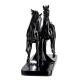Statuette Chevaux Luna et Casanova en résine noir