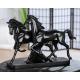Statuette Chevaux Luna et Casanova en résine noir