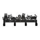 Porte manteau chat fleurie noir
