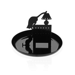 Porte bijoux Chats en métal noir