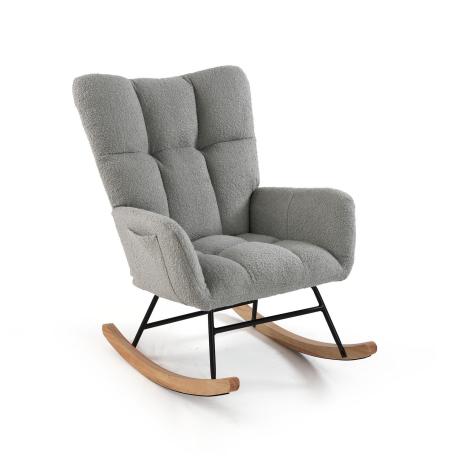 Rocking chair avec accoudoirs gris