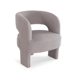 Fauteuil Nasser en laine bouclette gris