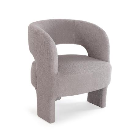 Fauteuil Nasser en laine bouclette gris