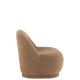 Fauteuil Teddy en velours Brun