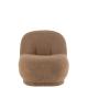 Fauteuil Teddy en velours Brun