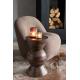 Fauteuil Teddy en velours Brun