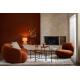 Fauteuil Lounge en mousseline orangé