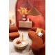Fauteuil Lounge en mousseline orangé