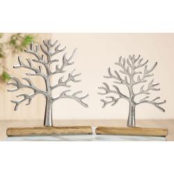 Arbre de vie en aluminium sur bois de manguier