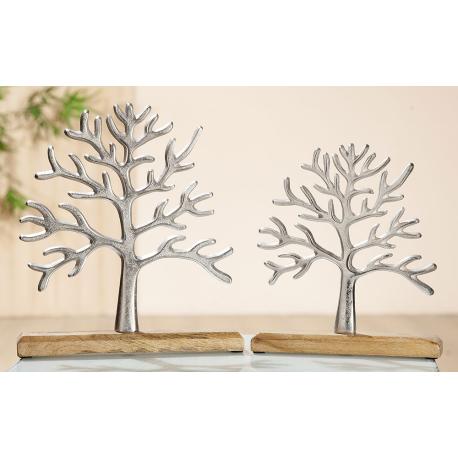 Arbre de vie en aluminium sur bois de manguier