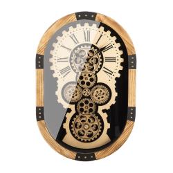 Horloge murale ovale avec rouages