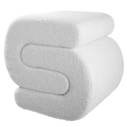Pouf Griffo en bouclette blanc