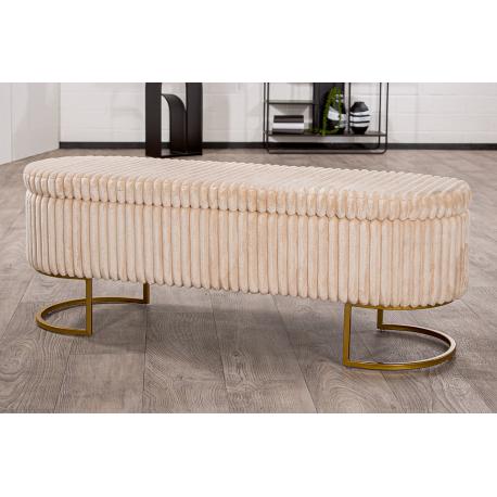 Banquette Brooklyn en velours beige