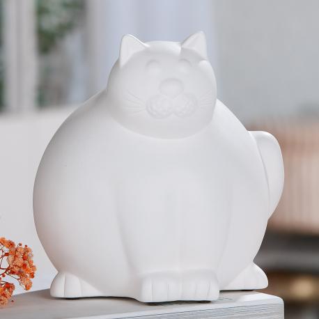 Statuette Chat Molli en céramique