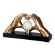 Lampe d'ambiance Mains cœur en résine doré