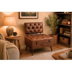 Fauteuil coffre en simili cuir Navajo