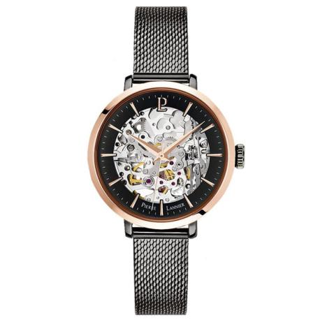 Montre Femme PIERRE LANNIER, Automatique Acier Rosé Milanais Noir