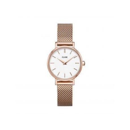 Montre Femme Boho Chic Rosée Bracelet Milanais Fond Blanc Cluse