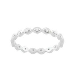 Bague Femme Moderne Or Blanc 9 Carats Tour Complet Diamants Collection Farandole