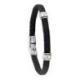 Bracelet Homme Cuir, Acier et Or 18 Ca Taille 21 cm  JOURDAN
