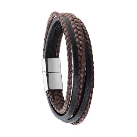 Bracelet Homme Cuir et Acier JOURDAN