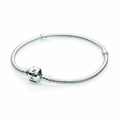 Bracelet Maille Serpent Fermoir Classique Couleur ARGENT PANDORA MOMENTS Taille 18