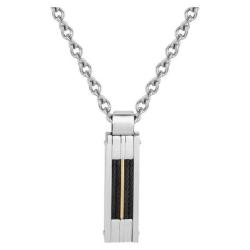 Collier Homme Acier et Cable Noir JOURDAN