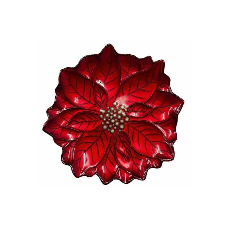 Assiette Poinsettia rouge
