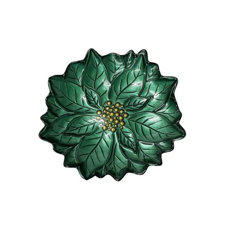 Assiette Poinsettia vert