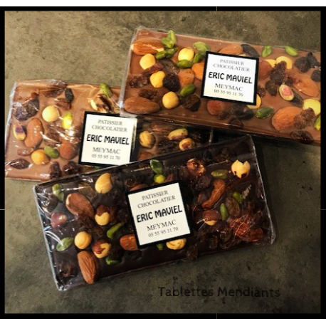 Tablette de chocolat mendiant Tablette de chocolat mendiant