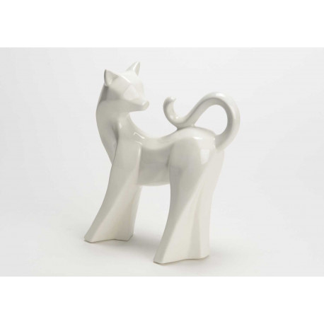 Statuette chat "Felio" en céramique blanc Statuette chat "Felio" en céramique blanc